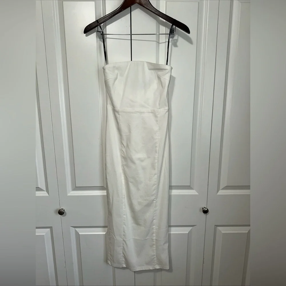 Forever 21 Lightweight Strapless Bodycon Midi Dress M White NWT